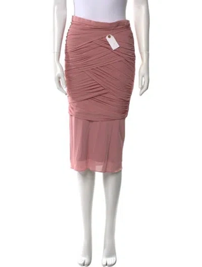 Pre-owned Tom Ford Pleated Accents Knee-length Skirt In Pink