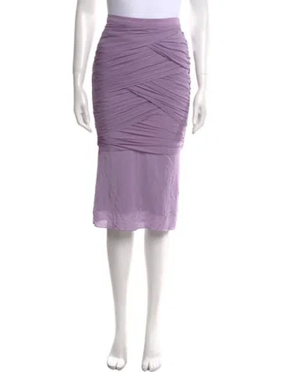 Pre-owned Tom Ford Pleated Accents Knee-length Skirt In Purple