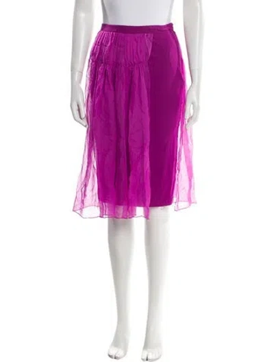 Pre-owned Tom Ford Pleated Accents Knee-length Skirt In Purple