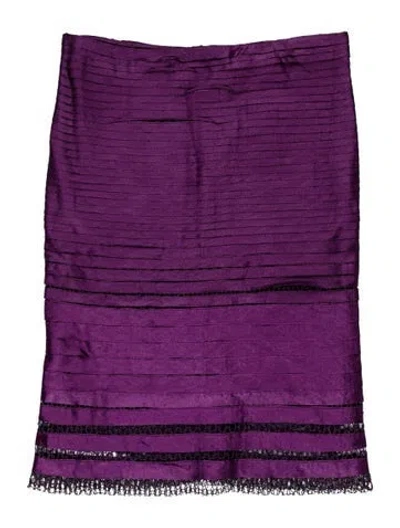 Pre-owned Tom Ford Pleated Accents Knee-length Skirt In Purple