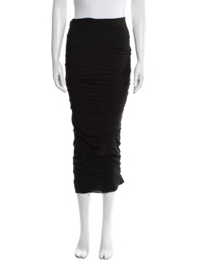 Pre-owned Tom Ford Pleated Accents Midi Length Skirt In Black