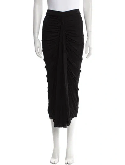 Pre-owned Tom Ford Pleated Accents Midi Length Skirt In Black
