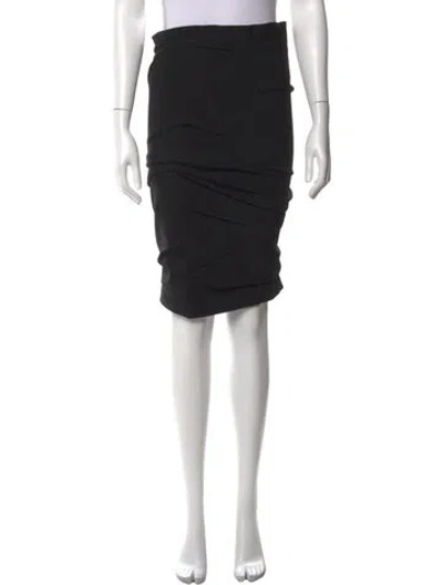 Pre-owned Tom Ford Pleated Accents Midi Length Skirt In Black