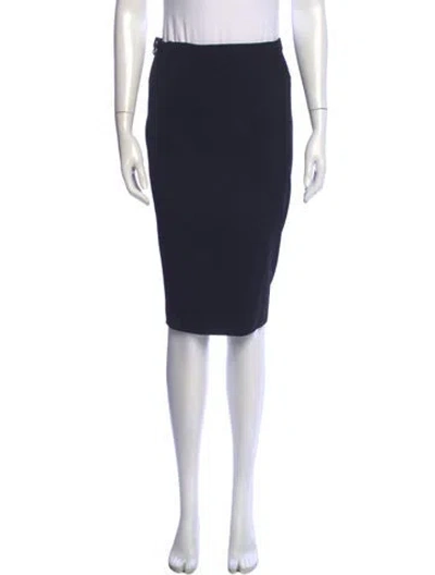 Pre-owned Tom Ford Pleated Accents Midi Length Skirt In Blue