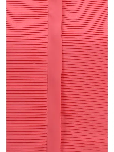 Tom Ford Pleated Bib Silk Shirt In Pink