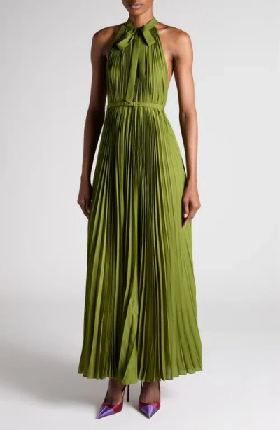 Tom Ford Pleated Halter Dress In Green
