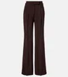 Tom Ford Pleated High-rise Wide-leg Pants In Burgundy