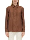 Tom Ford Twill Shirt In Brown