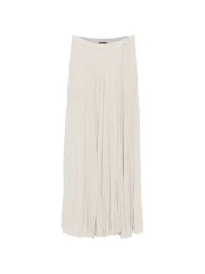 Tom Ford Pleated Midi Skirt In Neutral