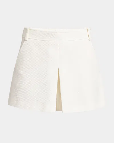 Tom Ford Pleated Pique Mini Skort In White