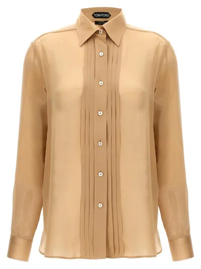 TOM FORD PLEATED PLASTRON SHIRT