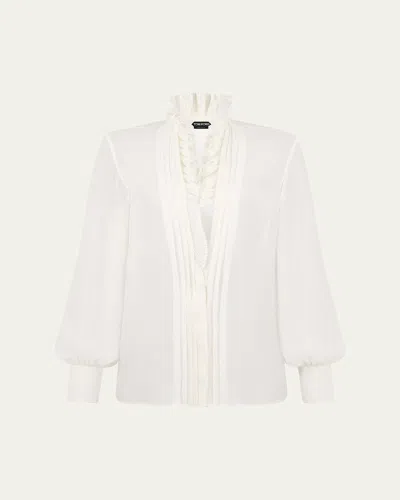 Tom Ford Ruffle-detailed Blouse In White