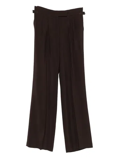 Tom Ford Pleated Side-adjusters Trousers In Brown