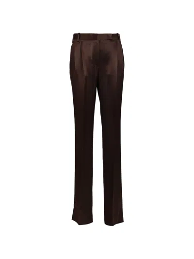Tom Ford Pleated Trousers In Brown