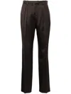 Tom Ford Pleated Trousers In Brown