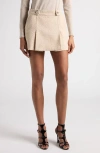 Tom Ford Pleated Virgin Wool Boucle Mini Skirt In Jb306 Milky Beige