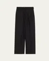 Tom Ford Pleated Wool-blend Trousers In Black