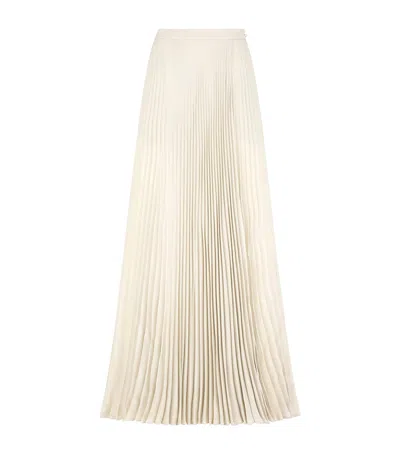 Tom Ford Plisse Crepe De Chine Midi Skirt In Neutrals
