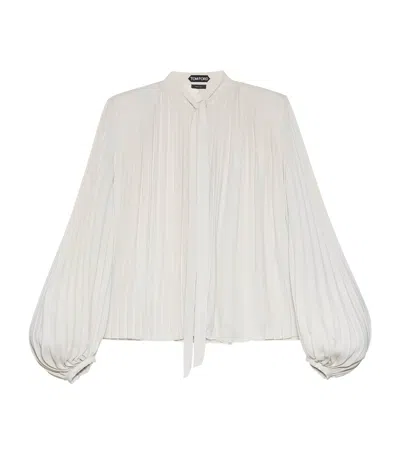 Tom Ford Plissé Sunray Shirt In White
