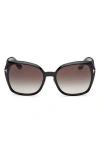 Tom Ford Plum 58mm Gradient Butterfly Sunglasses In Black