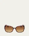 Tom Ford Plum Plastic Cat-eye Sunglasses In Shiny Havana/brown Lenses