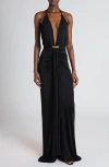 Tom Ford Plunging-neck Sleeveless Gown In Black