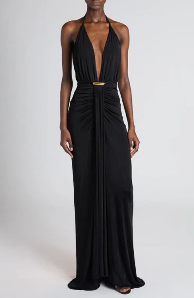 TOM FORD TOM FORD PLUNGE HALTER GOWN