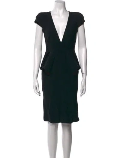 Pre-owned Tom Ford Plunge Neckline Knee-length Dress In Black