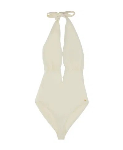 Tom Ford Plunging-v-neck Swimsuit In White
