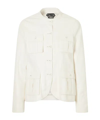 Tom Ford Pocket-detailed Button-up Jacket In Neutral