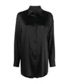 Tom Ford Stretch Silk Satin Relaxed Fit Shirt Clothing In Black