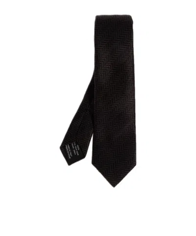 Tom Ford Pointed End Tie In Black