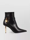Tom Ford Lock 105mm Calfskin Ankle Booties