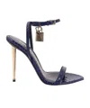 Tom Ford Laminated Leather Sandals With Iconic Padlock In Blue