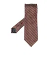 Tom Ford Geometric-pattern Silk Tie In Brown
