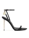 Tom Ford Paintdlock Pointed-toe Buckle Sandals With Signature Metal Heel In Black