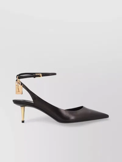 Tom Ford Pointy Toe Stiletto Pumps With Lock Detail In Black