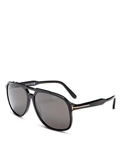 Tom Ford Polarized Aviator Sunglasses, 62mm In Black/gray Polarized Solid