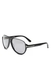 Tom Ford Polarized Pilot Sunglasses, 59mm In Black/light Gtay Polarized Solid