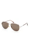 Tom Ford Clark 59mm Pilot Sunglasses In Gold/brown