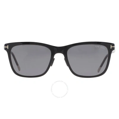 Tom Ford Polarized Smoke Square Men's Sunglasses Ft0955-d 01d 57 In Black