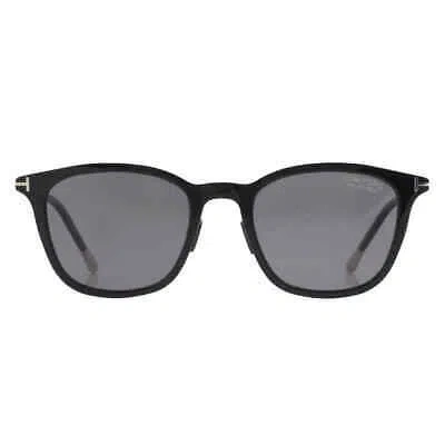 Pre-owned Tom Ford Polarized Smoke Square Men's Sunglasses Ft0956-d 01d 52 Ft0956-d 01d 52 In Gray