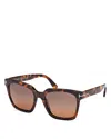 Tom Ford Polarized Square Sunglasses, 55mm In Havana/brown