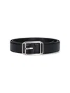 Tom Ford Adjustable Belt With Metal Rectangular Buckle In Black