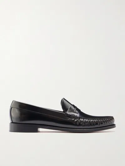 Tom Ford Penny Strap Calf Leather Informal Loafers In Black