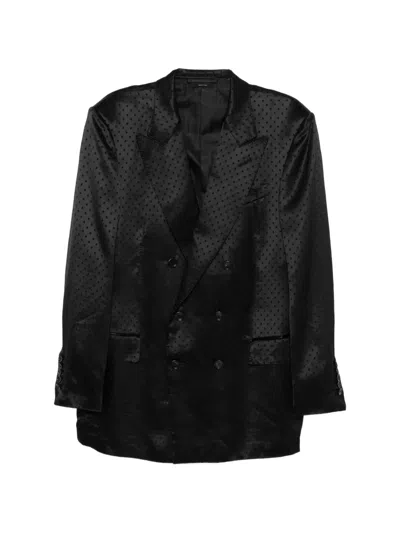 Tom Ford Polka-dot Blazer In Black