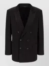 Tom Ford Satin Blazer Double Breasted Peak Lapels In Black