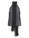 Tom Ford Lavallier Polka Dots Top In Black