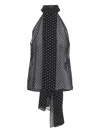 Tom Ford Lavallier Polka Dots Top In Black