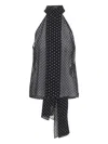 Tom Ford Lavallier Polka Dots Top In Black